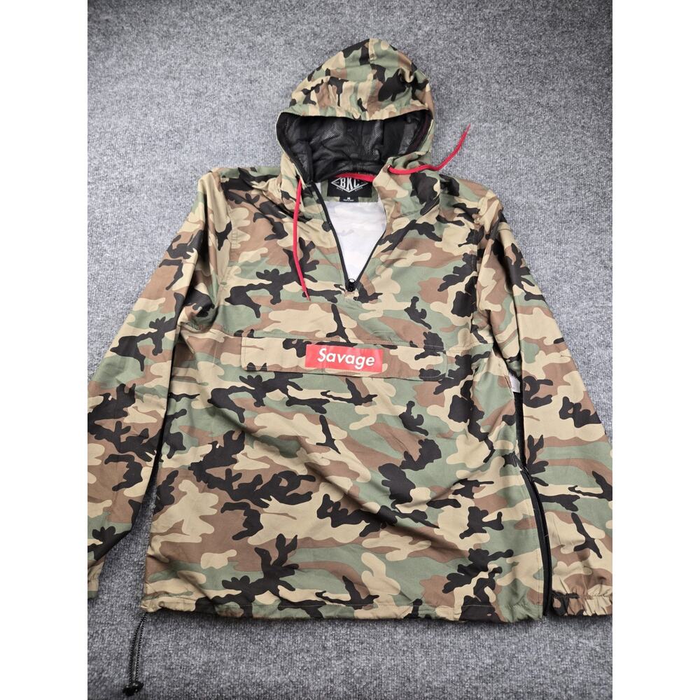 NWT Savage Hooded Jacket Wind Breaker BROOKLYN CLOTH Camo Size Medium #588